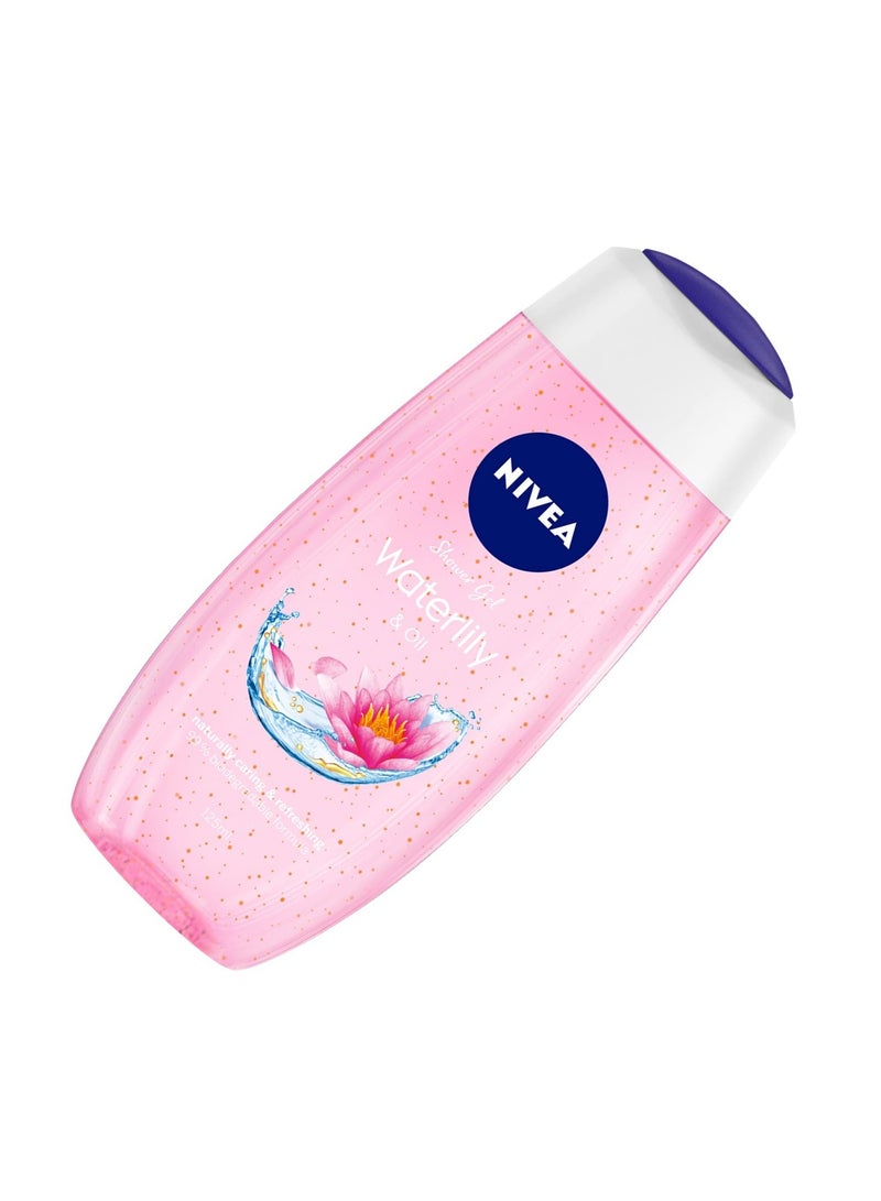 NIVEA Waterlily and oil 125 ml Body Wash| Shower Gel with Scent of Waterlily and Care Oil | Pure Glycerin for Instant Soft & Summer Fresh Skin|Microplastic Free |Clean, Healthy & Moisturized Skin - Image 2